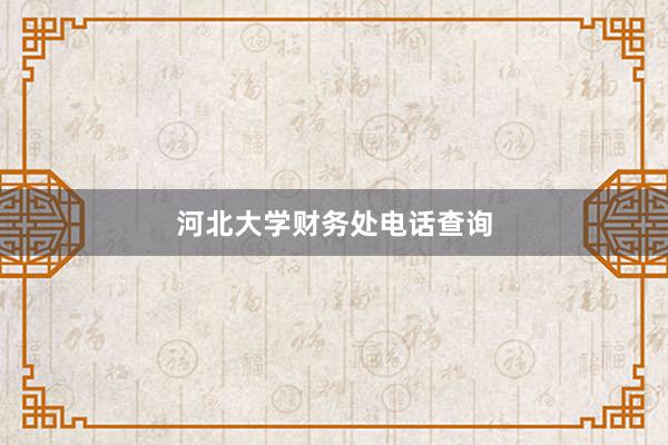 河北大学财务处电话查询